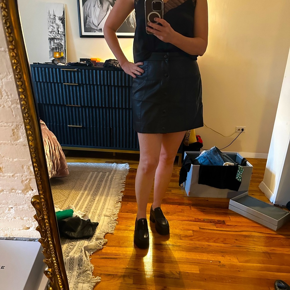 Vegan leather skirt. Free people.